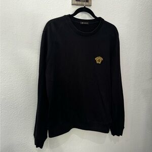Versace Dark Brown Sweatshirt with Gold Logo Tag